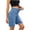 Light Blue, variant on UDAUDU Bermuda Jean Shorts for Women High Waisted Tummy Control Stretchy Pull On Denim Knee Length Shorts with Pockets Navy 2XL