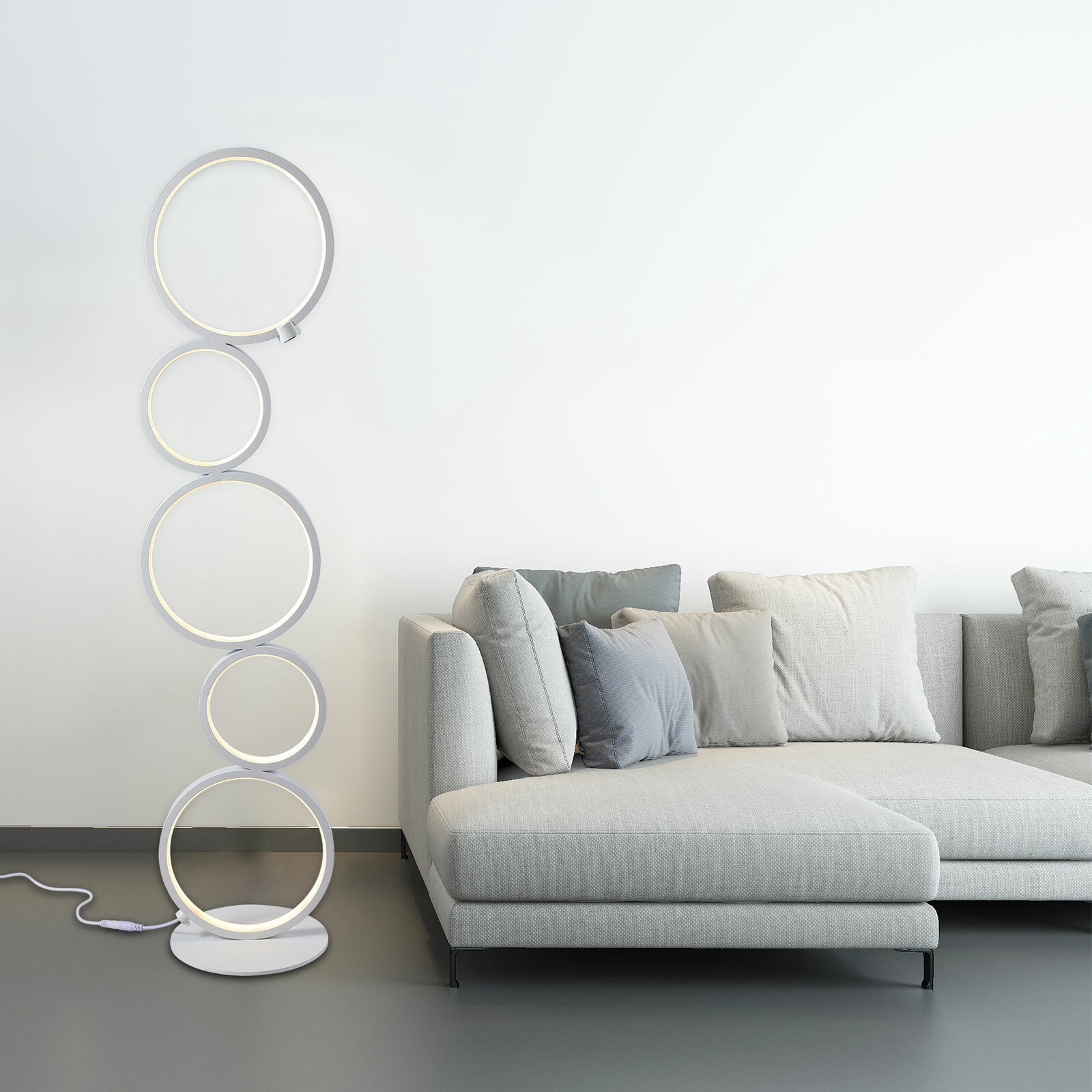 Modern 24W LED Floor Lamp with Dimmable Brightness for Living Room