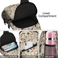 thumbnail image 4 of Sling Backpack,Beige Halloween Skull Pumpkin Cat Pattern Sling Bag with Water Bottle Holder,Waterproof Sling Bag for Men/Women with Headphone Jack for Hiking,Travel, 4 of 5