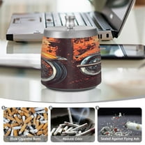 YAZAOO Ashtray for Cigarettes Stainless Creativity Motorcycle Pattern Pattern Steel Smokeless Ashtrays