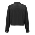 thumbnail image 6 of XIAONU Women's Batwing Sleeve Crop Blouse Loose Long Sleeve Point Collar Pullover Top Smooth Stylish Street Blouses, 6 of 9