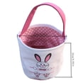 thumbnail image 3 of Home Essentials Easter Basket Holiday Rabbit Bunny Printed Canvas Gift Carry Candy Bag, 3 of 3