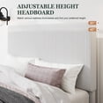 thumbnail image 3 of Amolife Full Size Platform Bed Frame with Corduroy Fabric Upholstered Adjustable Height Headboard, Off-White, 3 of 9