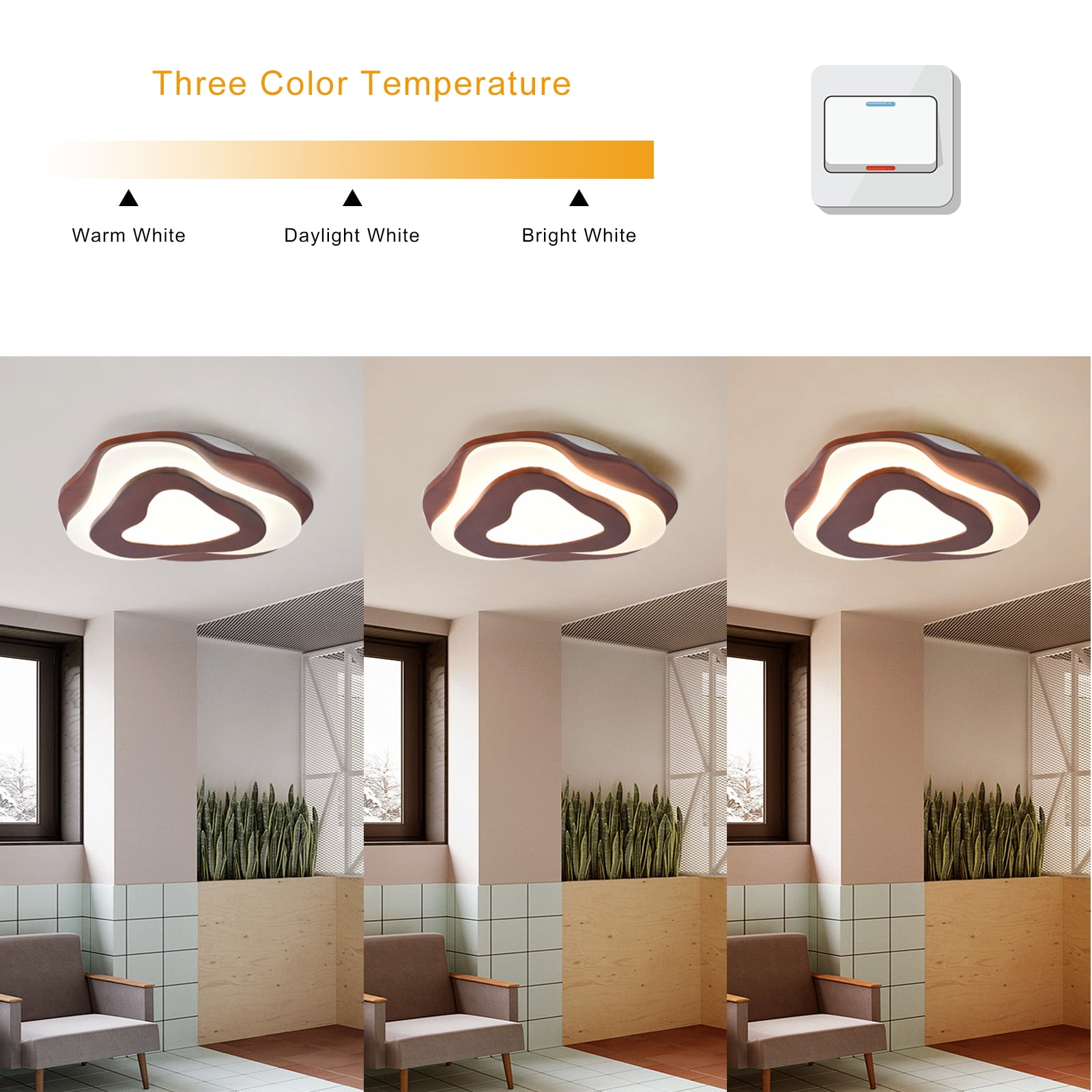 Arturesthome Nordic Irregular Flush Mount Solid Wooden Ceiling Light For Living Room