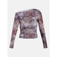 thumbnail image 5 of Madden NYC Women’s Asymmetrical Mesh Top with Long Sleeves, Sizes XXS-XXL, 5 of 5