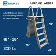 confer plastics a-frame 7200 above ground adjustable pool roll-guard safety ladder
