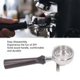 thumbnail image 4 of Stainless Steel 58mm Double 58mm Double Spouts Portafilter Solid Wood Handle Coffee Maker Component for Coffee Machines Stainless Steel Filter Basket Wood Handle Double Spouts, 4 of 8