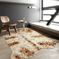 thumbnail image 4 of TWINNIS Cowhide Rug Faux Leather Rug Animal Print Rug, Carpet for Bedroom, Home Office, Living Room, Home Decor Mat,4.6ft×5.2ft,LE1-36, 4 of 7