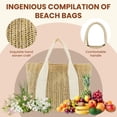 thumbnail image 3 of 3Pcs Straw Beach Bags for Women, 13" Burlap Tote Bags with Handles, Bachelorette Party Bags for Bridesmaid Proposal Gifts, Wedding Welcome Bags, Bridal Shower Favor Tote Bags, 3 of 11