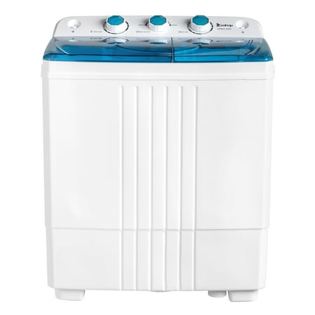 Ktaxon Portable Washing Machine 20lbs Blue Top Load Washing Machine with Twin Tub and Drain Pump