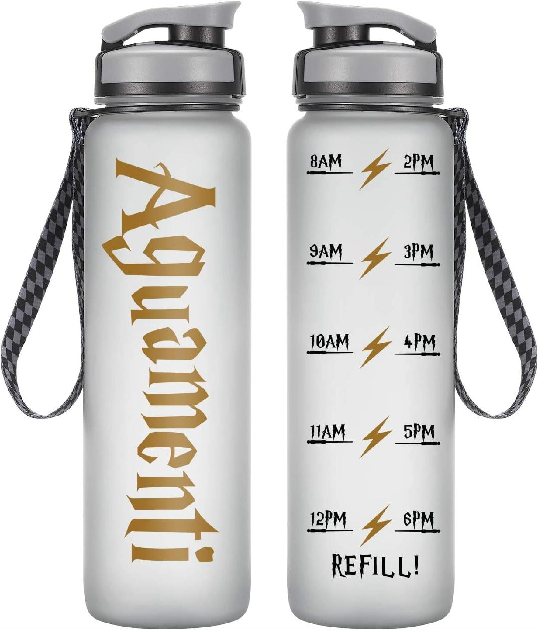 LEADO 32oz 1Liter Motivational Tracking Water Bottle with Times to Drink -  Aguamenti - Funny Christm…See more LEADO 32oz 1Liter Motivational Tracking