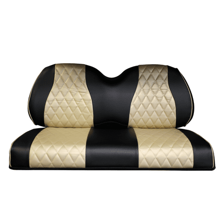 CLUB CAR PRECEDENT / YAMAHA DRIVE AND G29 Front & Rear Seat Covers | Diamond Stitching | BLACK&GOLD