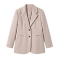 thumbnail image 6 of MaFYtyTPR Blazer for Women Long Sleeve Single Button Loose Fit Casual Office Suit Jacket With Chest Pockets A-Beige L, 6 of 6