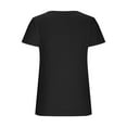 thumbnail image 4 of Hvot&aat Women Ribbed Short Sleeve T-shirt Notch Neck Solid Color Tees Casual Stretch Slim Fit Basic Tops, 4 of 5