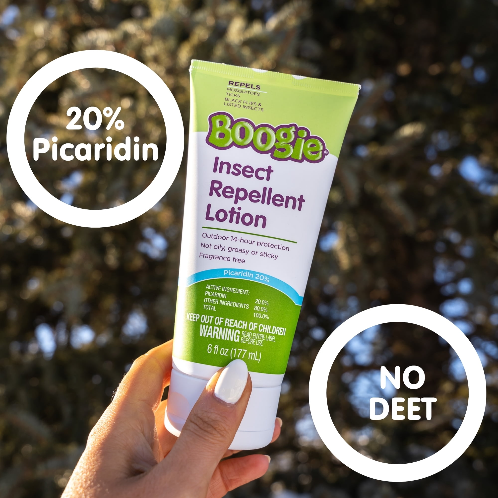 (2 pack) Boogie Insect Repellent Lotion, Fragrance-Free, 6 fl oz