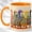 Orange, variant on Whimsical Ducks Coffee Mug, Colorful Bird Mug, Ceramic 11 oz