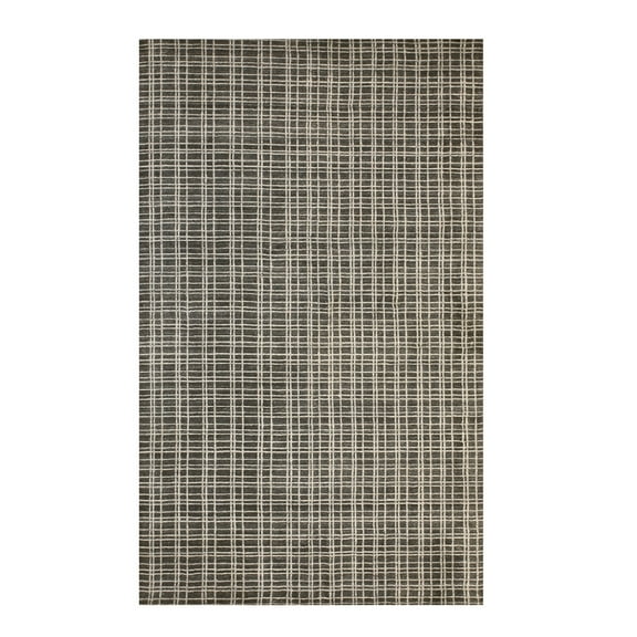 Gray 5x8 Handmade Bamboo Silk Rug Contemporary Simple Geometric Pattern - Eorc-Color:Gray,Material:bamboo silk