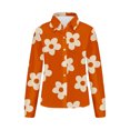 thumbnail image 2 of Chemises pour Femmes, Chandail en Molleton pour Femmes, Manches Longues Décontracté Régulier Série Orange Imprimé Col à Revers Chemise Boutonnée, Chandails en Molleton pour Femmes, Manches 3/4 pour Femmes, 2 of 4