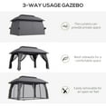 thumbnail image 5 of Outsunny 10' x 13' Patio Gazebo with Netting & Curtains, Dark Gray, 5 of 10