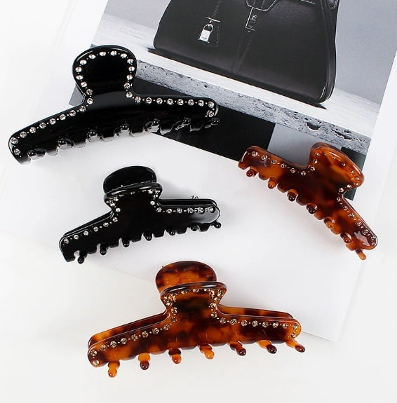 Fashionable Acetate Shark Hair Clip with Strong Grip for All Hair Types