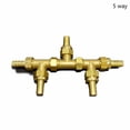 thumbnail image 3 of 4 Way 5 Way 2/3 Branch Forged Brass Water Distributor Heat Distribution Manifold for Oil Water Gas Shunt Control Car Wash, 3 of 3