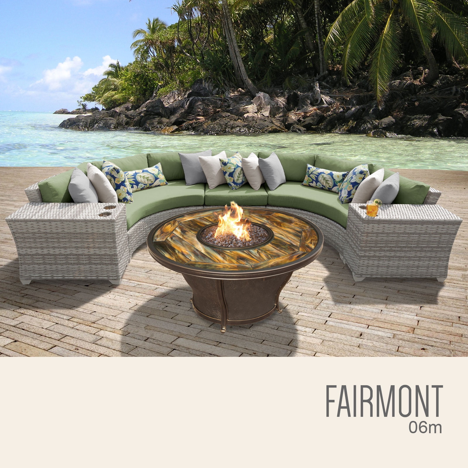 Fairmont 6 Piece Outdoor Wicker Patio Furniture Set 06m ...