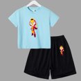 thumbnail image 3 of Juego de verano para niños, lucha, anime, cosplay, traje para niños y adolescentes, ropa de calle, camiseta de manga corta y pantalones cortos, conjunto deportivo de 2 piezas, trajes sueltos, 3 of 5