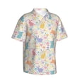 thumbnail image 2 of Daiia Flower Color Rabbit Hawaiian Shirt for Men Gentle Cotton Regular Short Sleeve Casual-Medium, 2 of 9