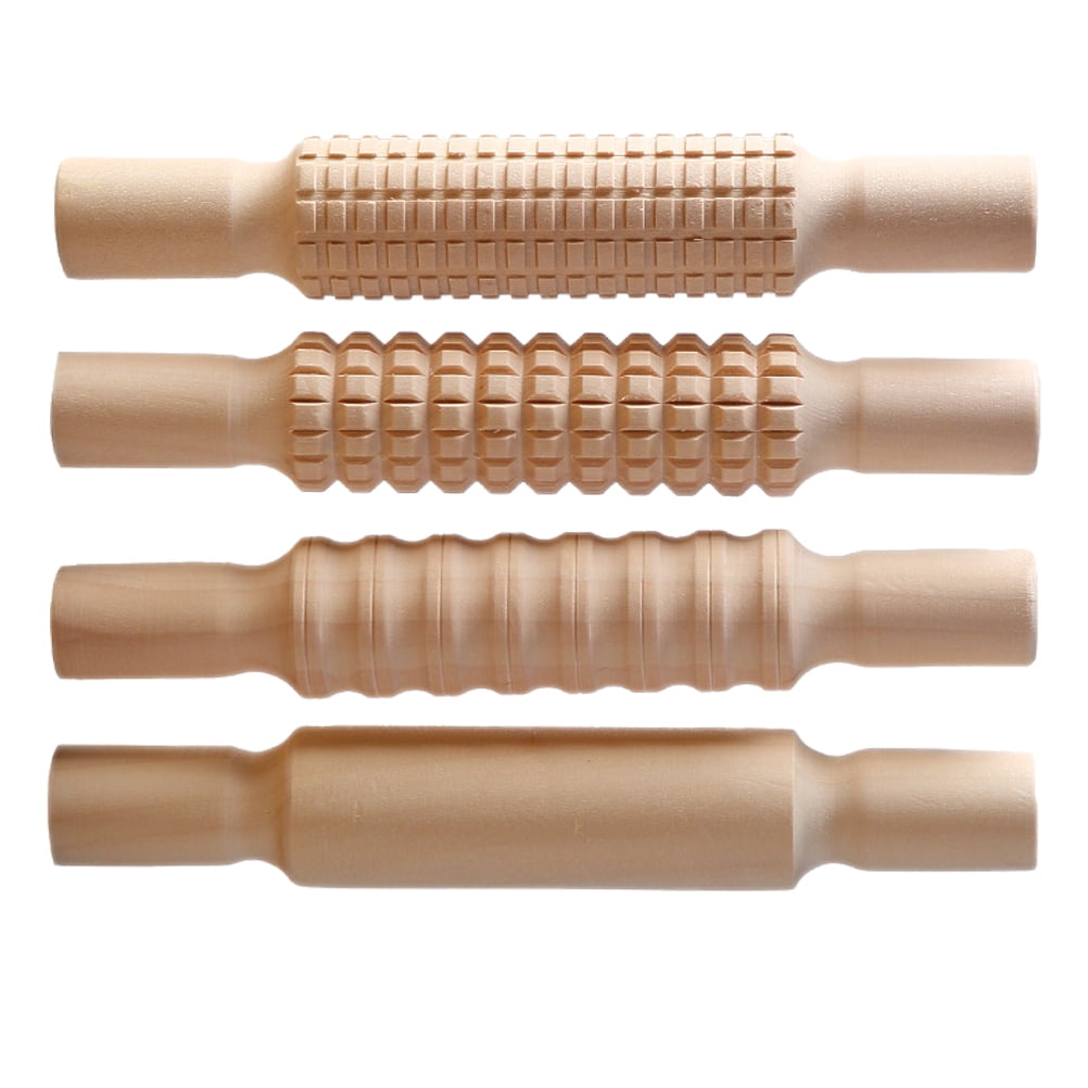 WORGEOUS  4 Pcs Small Mushroom Decoration Pottery Rolling Stick