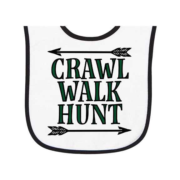 Inktastic Bow Hunting Crawl Walk Hunt Baby Terry Cloth Bib