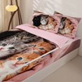 thumbnail image 2 of Manfei Cute Kitten Zipper Twin Comforter Sets with Fitted Sheet and 2 Pillowcases, Pet Animal Zipper Bedding Set, Pink, Pink Reversible, 4pcs, 2 of 7