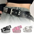 thumbnail image 2 of Punk Studded Belt For Men and Women, Rivet Gothic Belt with Bright Pyramid Leather PU Adjustable Belt Rock For Jeans, Studs,, 2 of 9