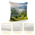 thumbnail image 4 of Creowell Trees Mountains Landscape Pillow Cushion Covers Short Plush Square Design Home Decor for Sofa Couch Bedroom Car Chair, 1PC Pillowcase 22x22in, 4 of 5