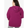 thumbnail image 2 of Woman Within Plus Size Better Fleece Zip-Front Hoodie Long Oversized Sweatshirt, 2 of 6