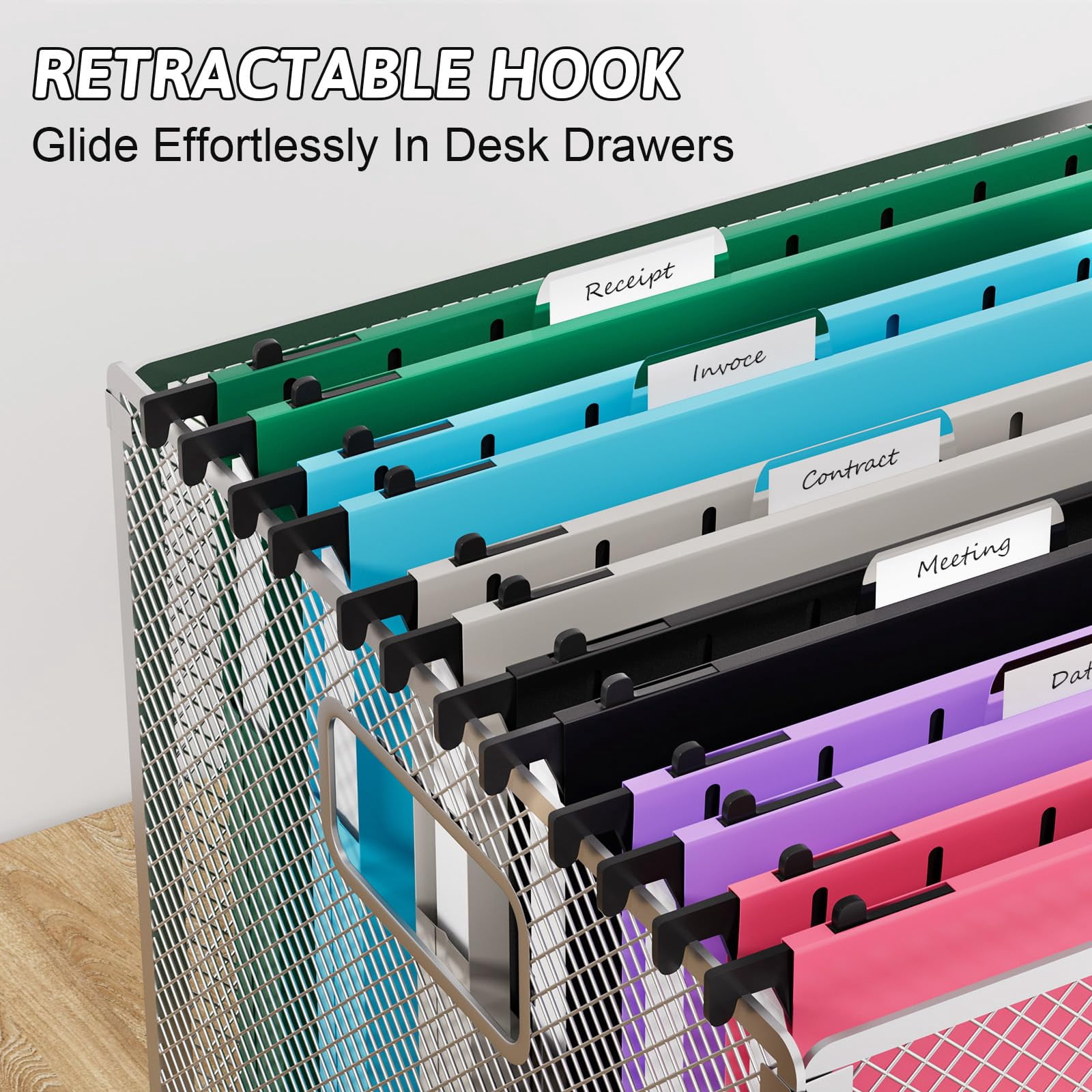 Plastic Hanging File Folders 1 Inch Expansion Letter Size 12 Pack Reinforced Heavy Duty Hang Folder With Tabs Colored Expandable Files Side Cabinet For Bulky
