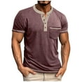 thumbnail image 2 of Summer Fashion Plus Size Tops for Men Casual Solid-Color Button Pocket Raglan-Sleeve Short Sleeve Turndown Collar Blouses Shirt, 2 of 6