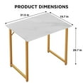 thumbnail image 2 of CL.HPAHKL 32 Inch Small Office Desk, Industrial Office Desk with Metal Frame Adjustable Feet Modern Simple Style Desk Table Sturdy Laptop Table for Home Office, Writing for Small Space (1, Gold), 2 of 7