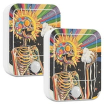 Yayeee 2-Pack Plug in LED Night Lights with Light Sensors Motion Detectors, Bright Skeleton