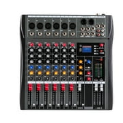 DENEST Professional Mixer Sound Board Console 6 Channel Desk System Interface Digital USB