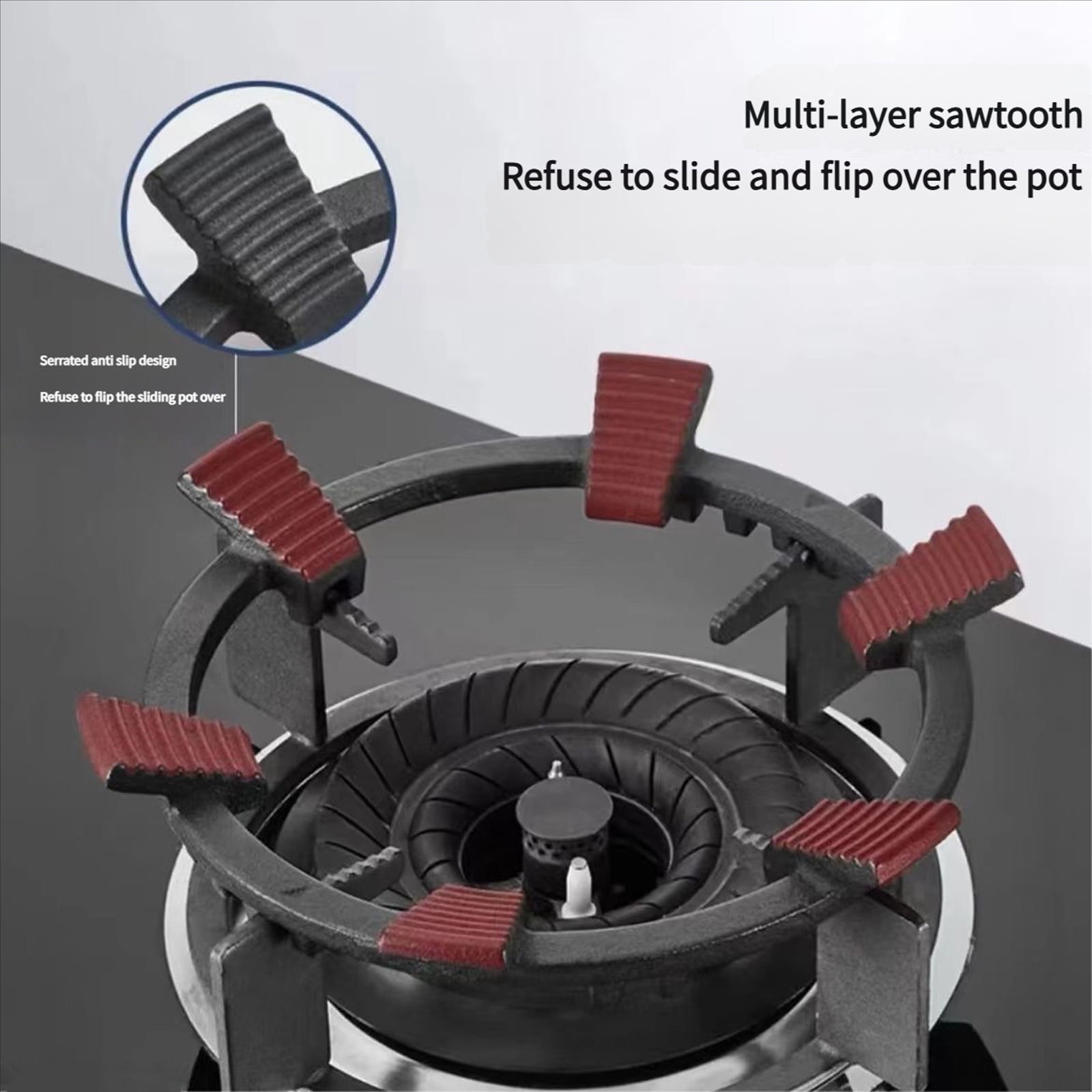 Heavy Duty Nonslip Cast Iron Wok Stand Stabilizer Durables Gass Stove Rack for Restaurant & Home Kitchen