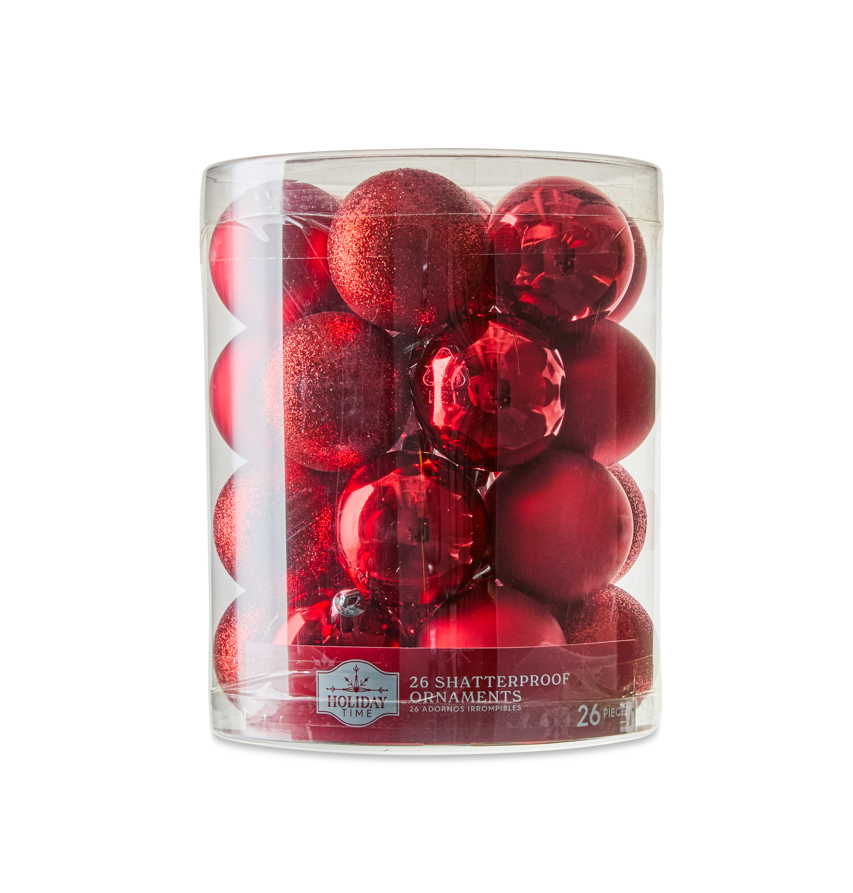 Red Shatterproof Christmas Ornaments, 26 Count, by Holiday Time