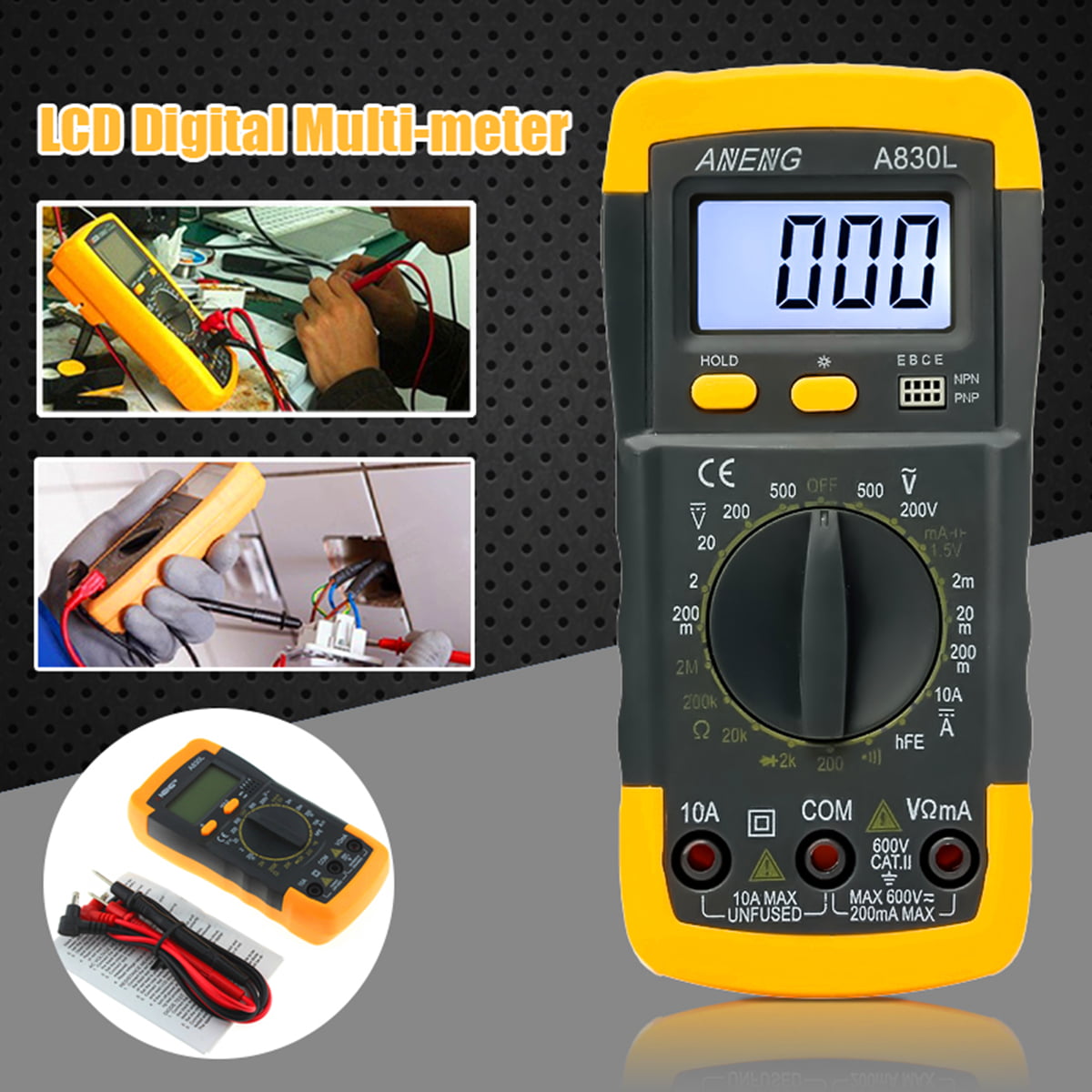 LCD Digital Voltmeter Ammeter Ohmmeter OHM Multi-meter Volt AC DC Tester Meter