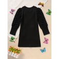 thumbnail image 2 of Zehjuhan Toddler Baby Girl Dresses Kids Long Sleeve Floral Print Knit Fall Winter Dress for 2-7Y, 2 of 5