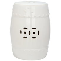 Safavieh Modern Ming Indoor/Outdoor Ceramic Garden Patio Stool, Cream