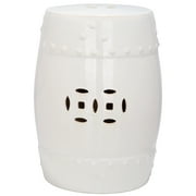 Safavieh Modern Ming Indoor/Outdoor Ceramic Garden Patio Stool, Cream