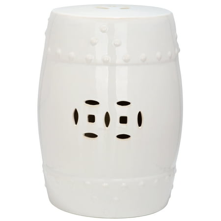 Safavieh Modern Ming Indoor/Outdoor Ceramic Garden Patio Stool, Cream