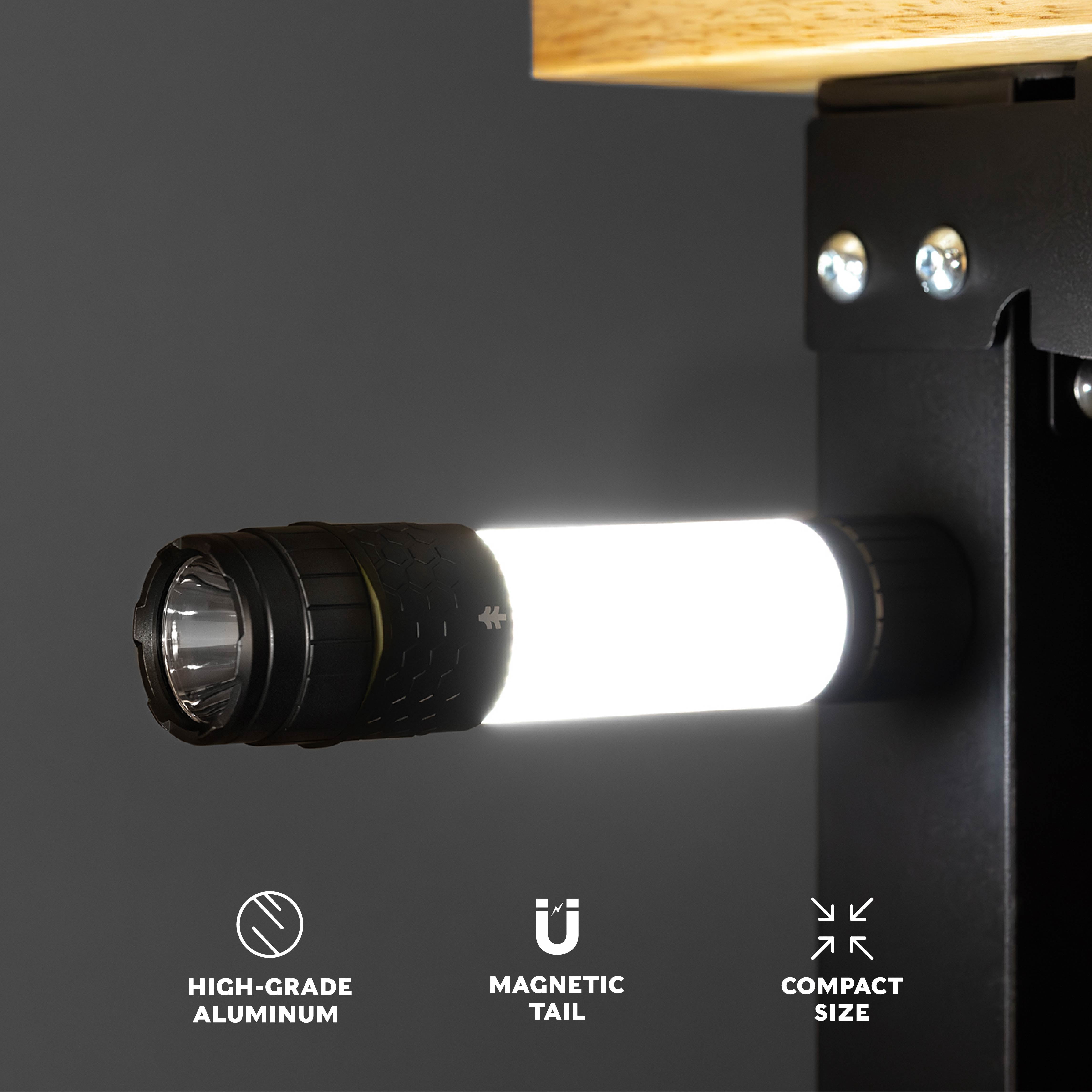 Swiss Tech Combo Torch and Flashlight, 1000 Lumen, LED, IP67 Waterproof,  Rechargeable