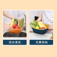 thumbnail image 4 of Colador De Frutas Cesta De Lavado De Frutas Coladores De Lavado Cesta De Lavado De Verduras Drenaje De Doble Capa Colador De Frutas Multifunción Con Asa Lateral Para Cocinas Azul ANGGREK Otros, 4 of 8