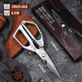 thumbnail image 6 of Prichor Kitchen Scissors All Purpose - Stainless Steel Kitchen Shear, Sharp Silver Meat Scissors Dishwasher Safe, Heavy Duty Poultry Shears, Japanese Cooking Scissor for Food, 6 of 7