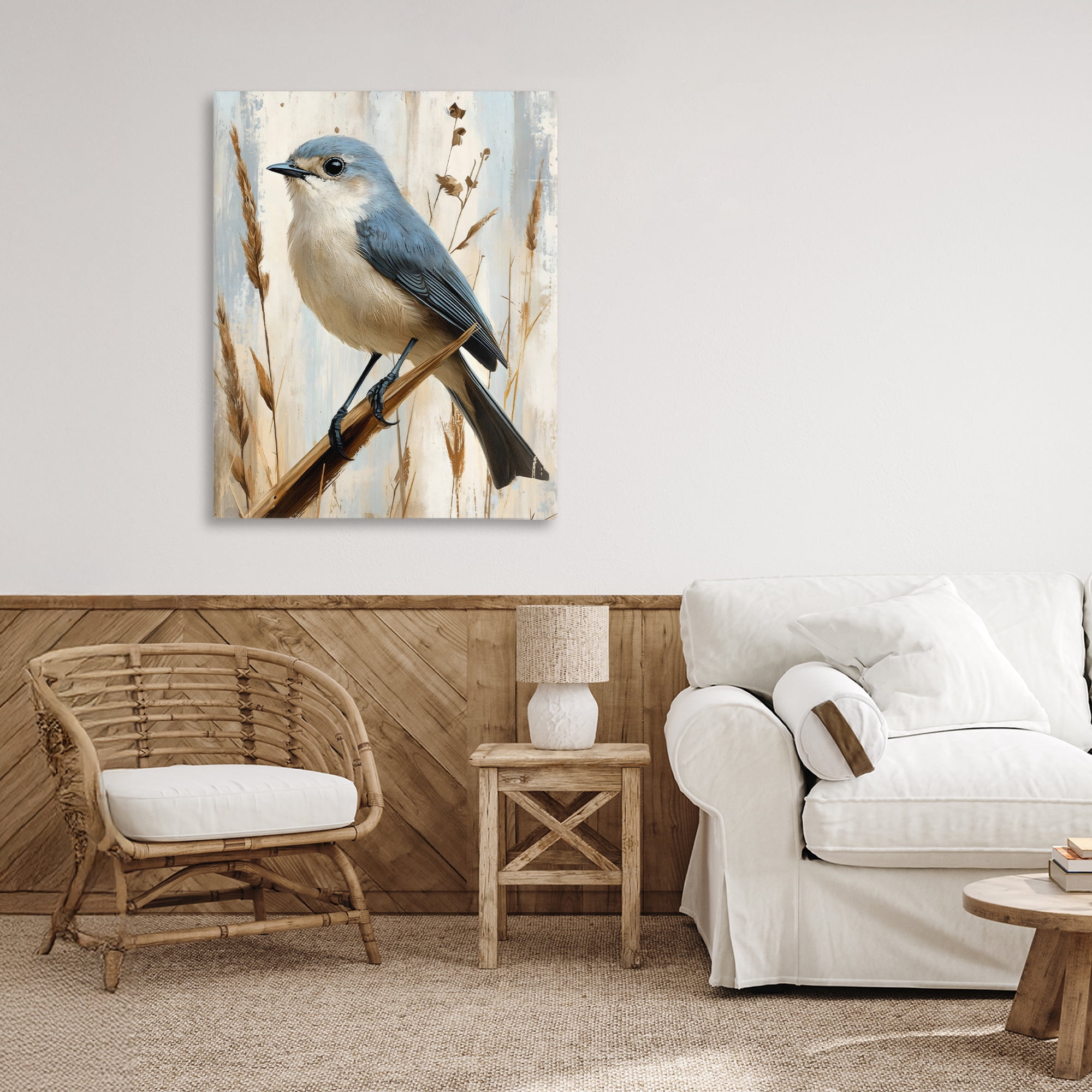 Stupell Industries Bluebird on Tall Glass Perch Canvas Wall Art, design by Creative Studio